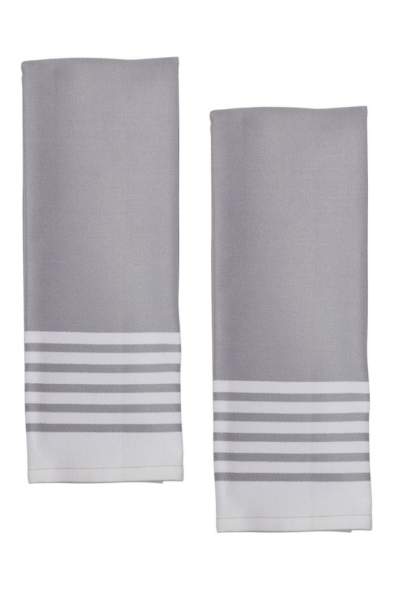 Assorted Set of 4 Cotton Kitchen Towels, Alternate, color, GREY