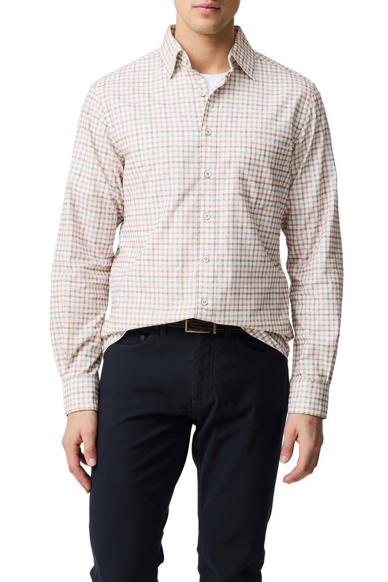 Fox Street Long Sleeve Trim Fit Cotton Button-Up Shirt, Main, color, WILD ROSE