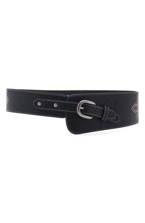 Mango Buckle Sash Belt In Black