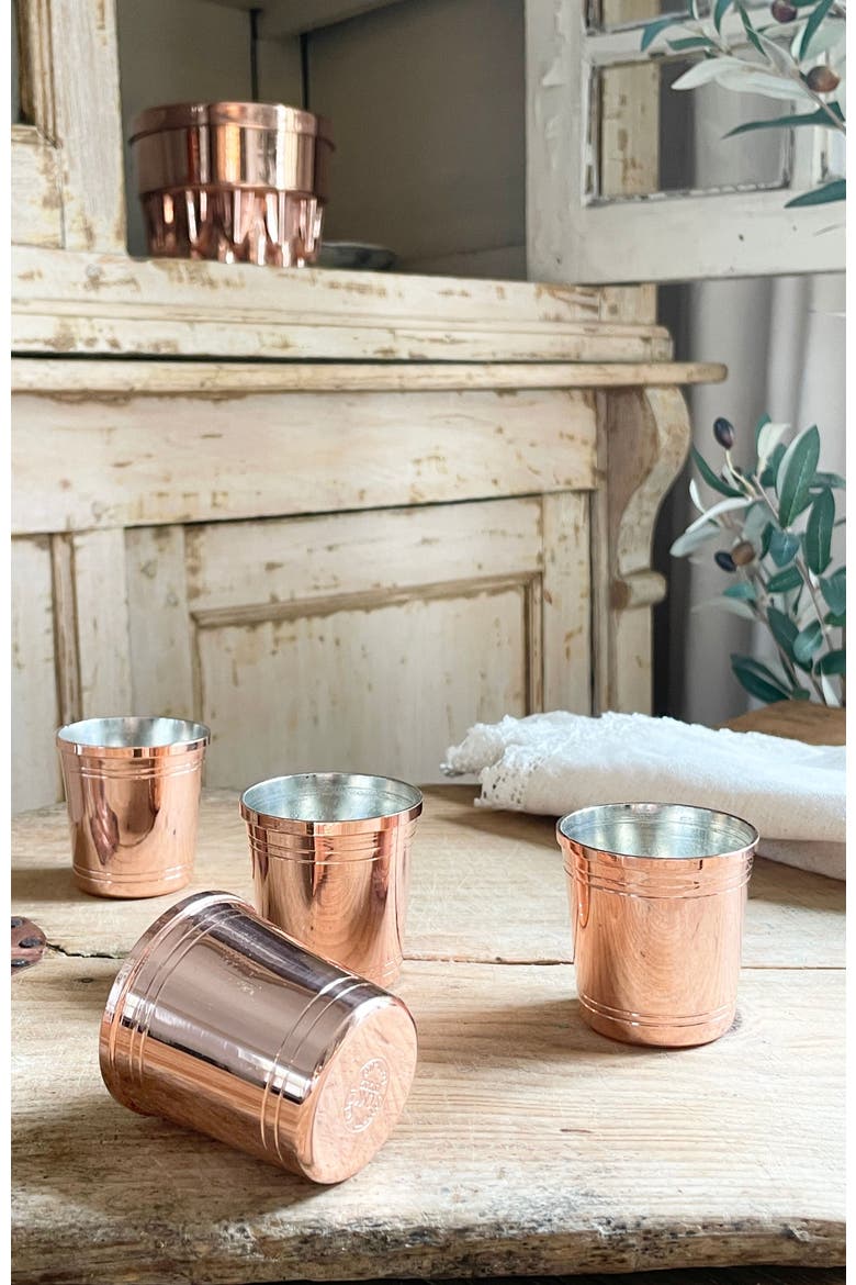 Vintage Inspired Copper Shot Glass - Set of 4, Alternate, color, Copper