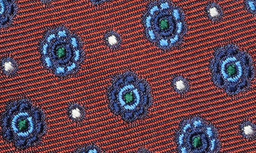 Brooks Brothers Flower Dot Silk Blend Tie In Burgundy
