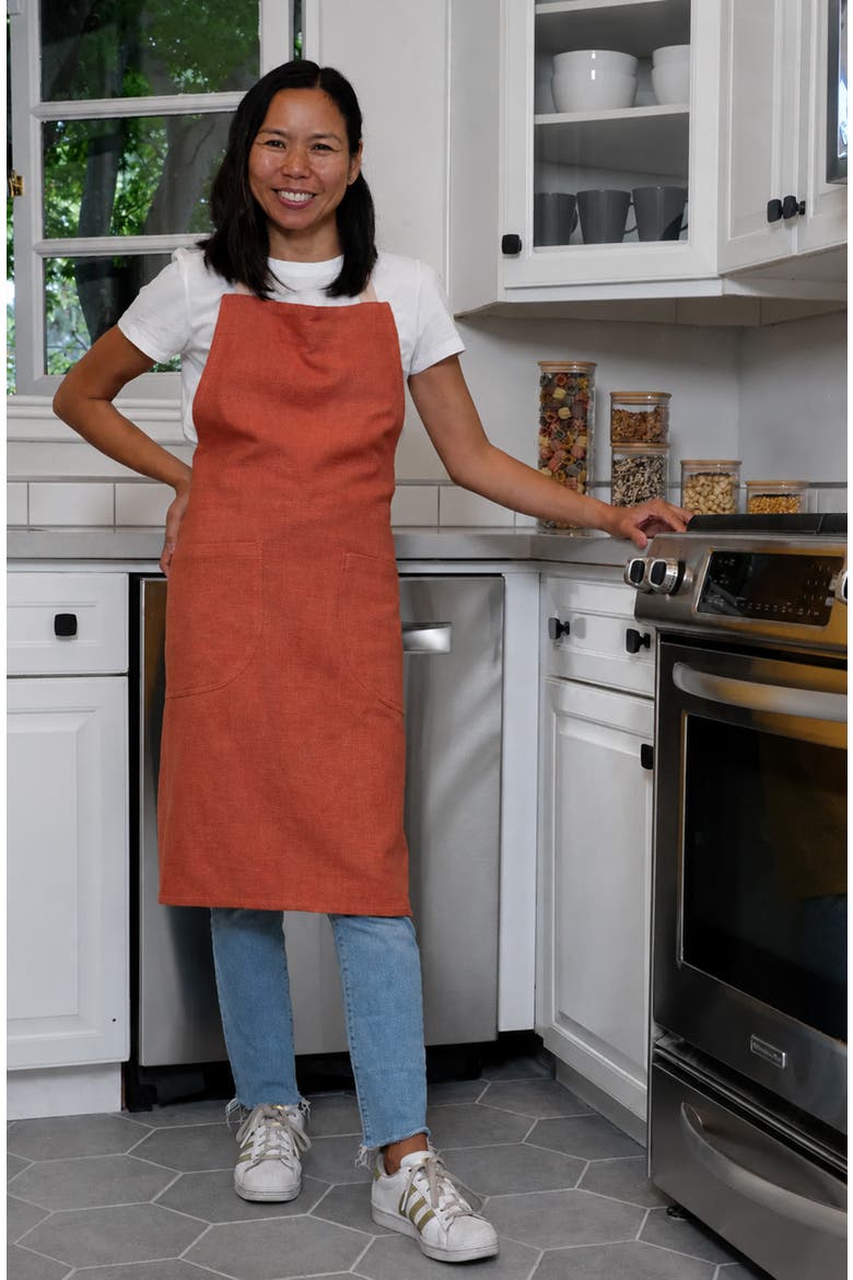 Monaco Slubbed Yarn Apron, Alternate, color, Sierra