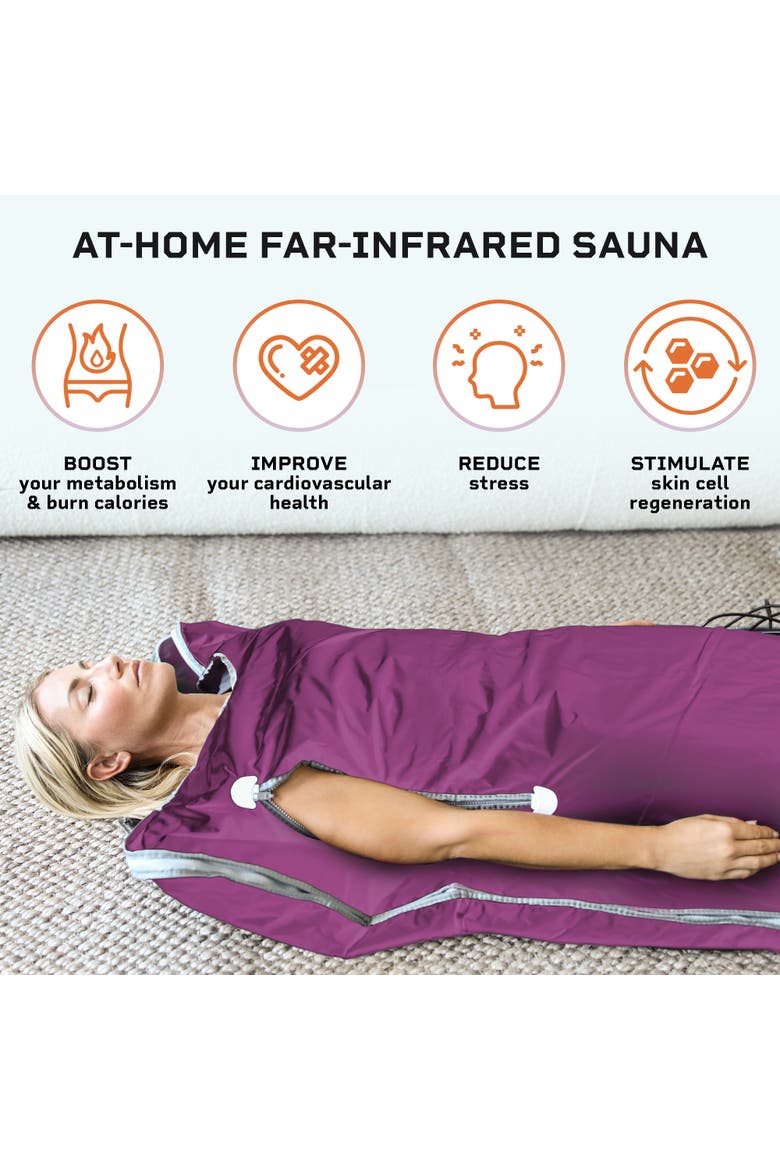 BioRemedy Infrared Sauna Blanket Portable Full Body Detox & Relaxation, Alternate, color, Regular Purple