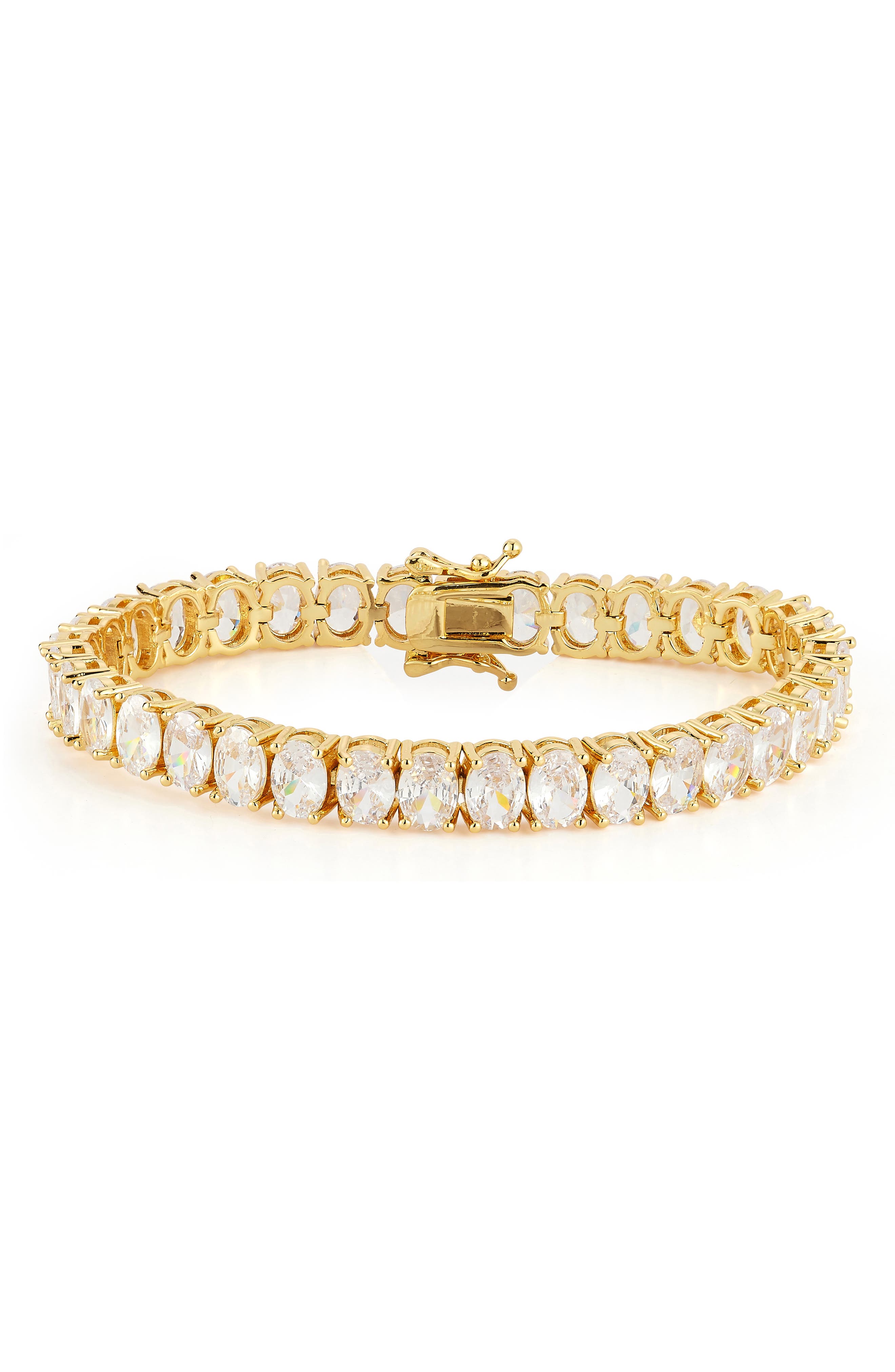 Oval Cubic Zirconia Tennis Bracelet