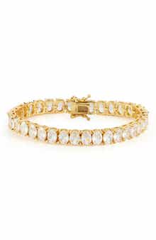 Oval Cubic Zirconia Tennis Bracelet