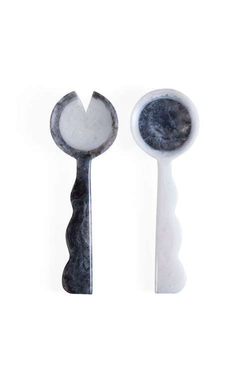 Jonathan Adler Como Ripple Salad Serving Set In Multi