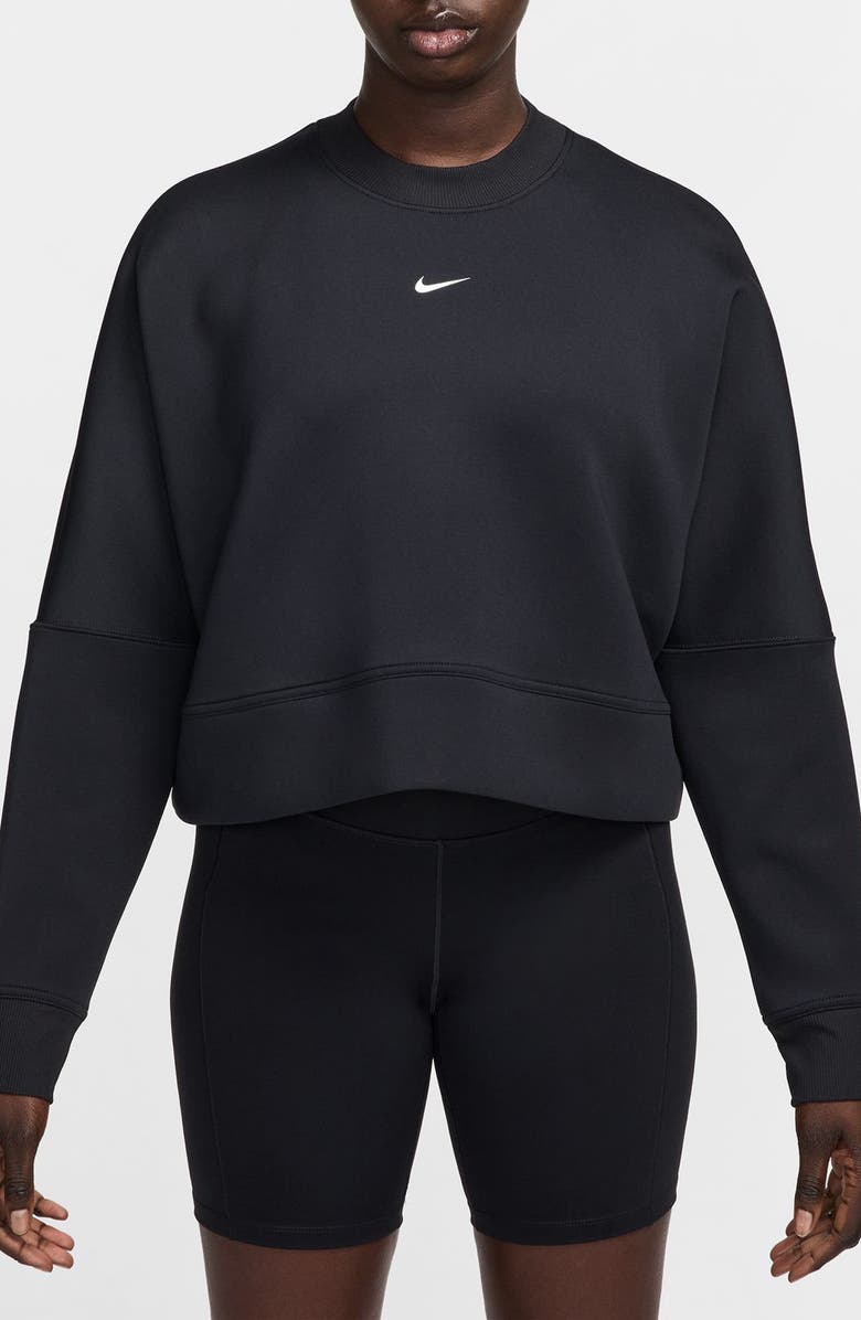 Nike Prima Dri-FIT Oversized Crewneck Cropped Sweatshirt, Main, color, 
