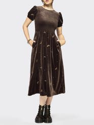 Disturbia Seraphine Dragonfly Velour Midi Dress