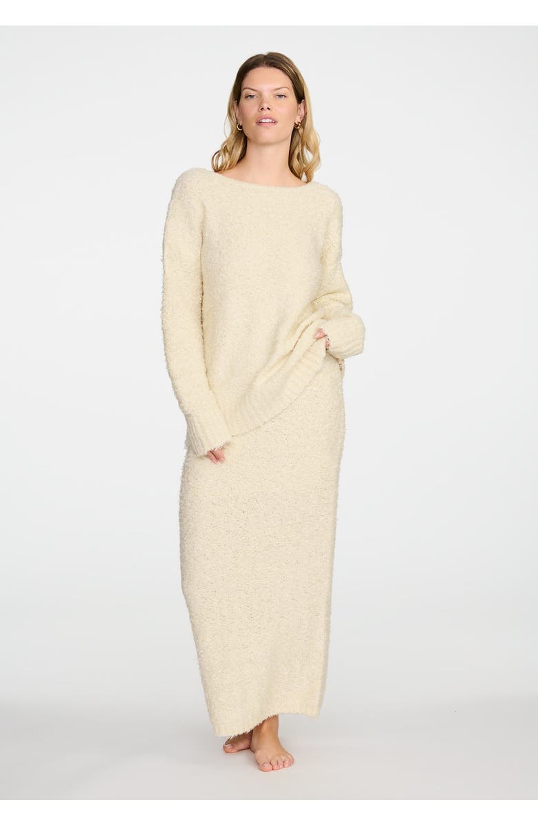 CUUP The Open-Back Sweater- Boucle, Alternate, color, Cream