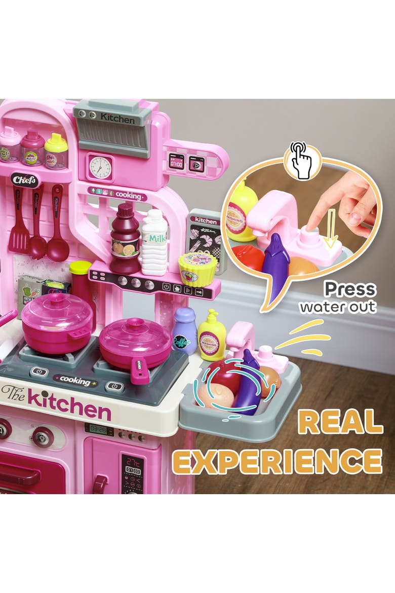 Kids Play Kitchen, Lights, Sounds, 33 Accessories, Storage, Alternate, color, Pink
