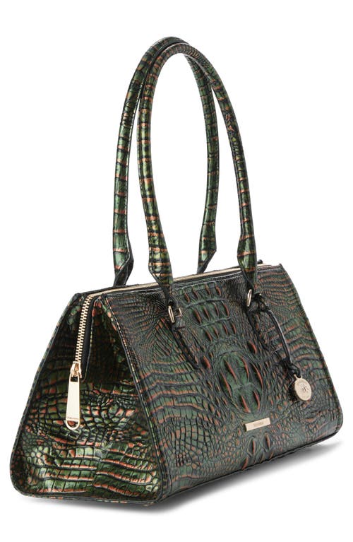 Brahmin Sophia Croc Embossed Leather Satchel In Red