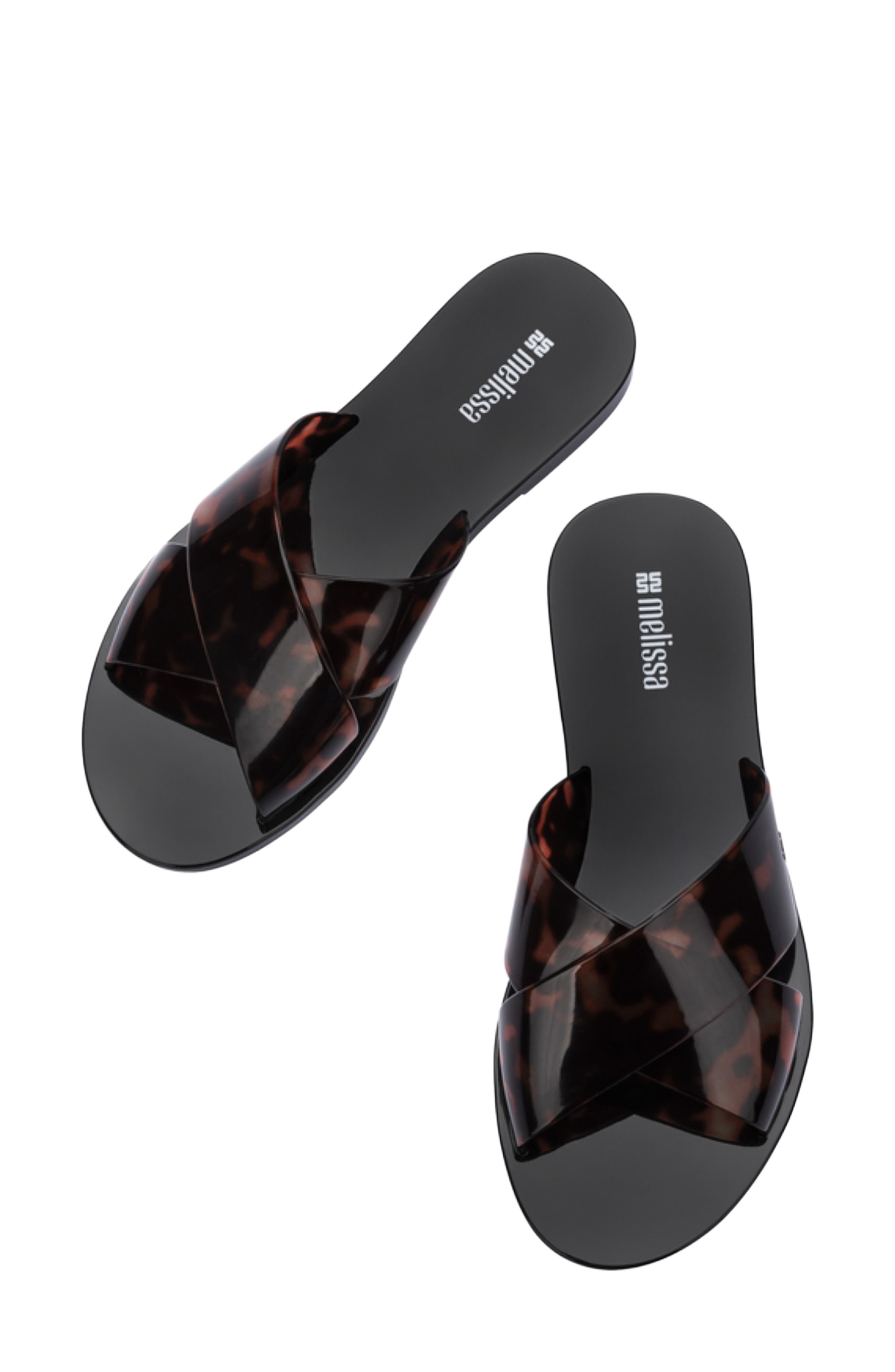Essential Cross Slide Sandal, Alternate, color, BLACK/ TORTOISE