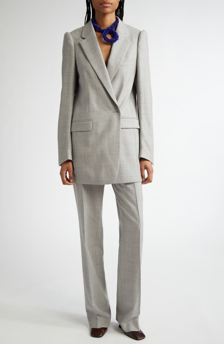 Dries Van Noten Benza Windowpane Check Wool Jacket, Alternate, color, 