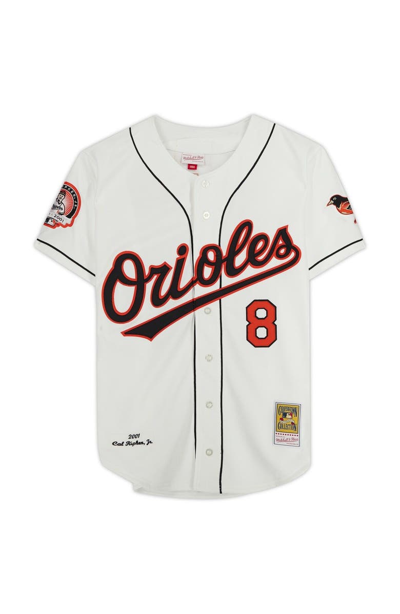 FANATICS AUTHENTIC Cal Ripken Jr Baltimore Orioles Autographed White 2001 Mitchell & Ness Authentic Jersey with "2007 Hall of Fame" Inscription, Alternate, color, 