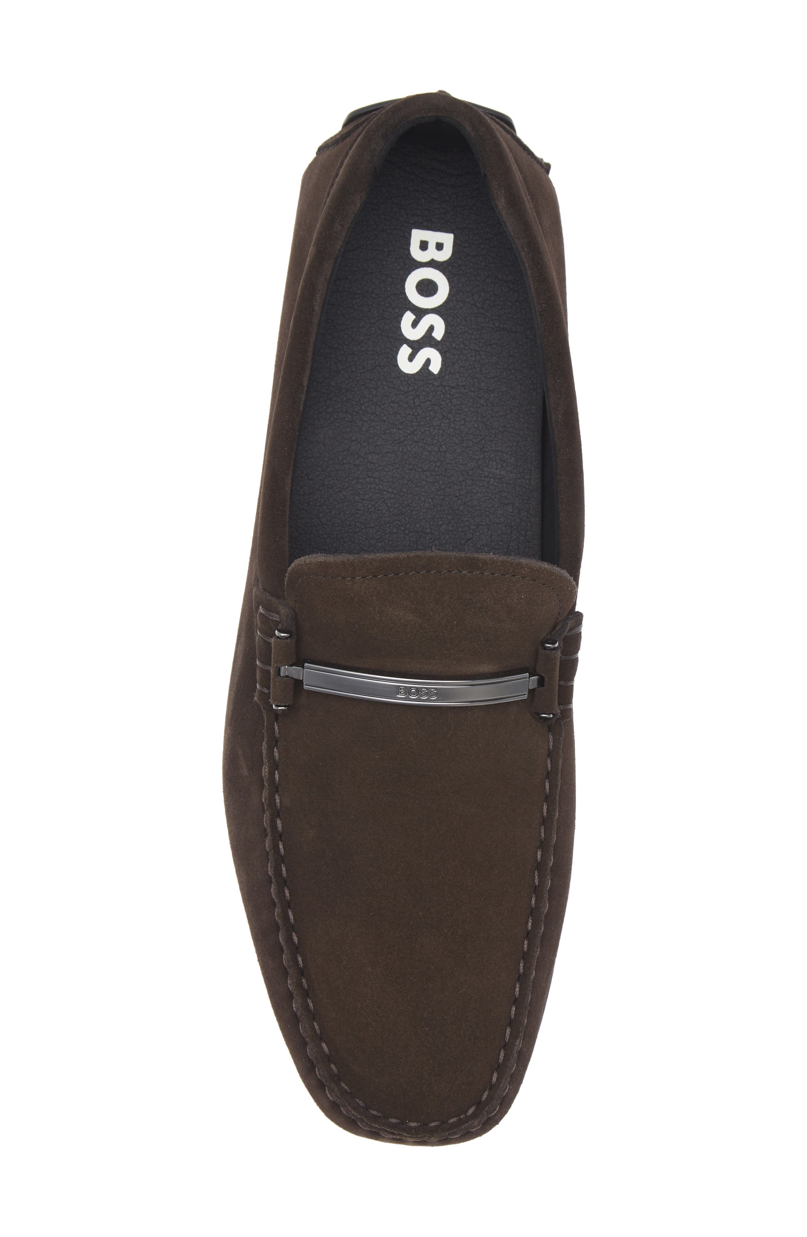 BOSS Noel Leather Loafer, Alternate, color, Dark Brown