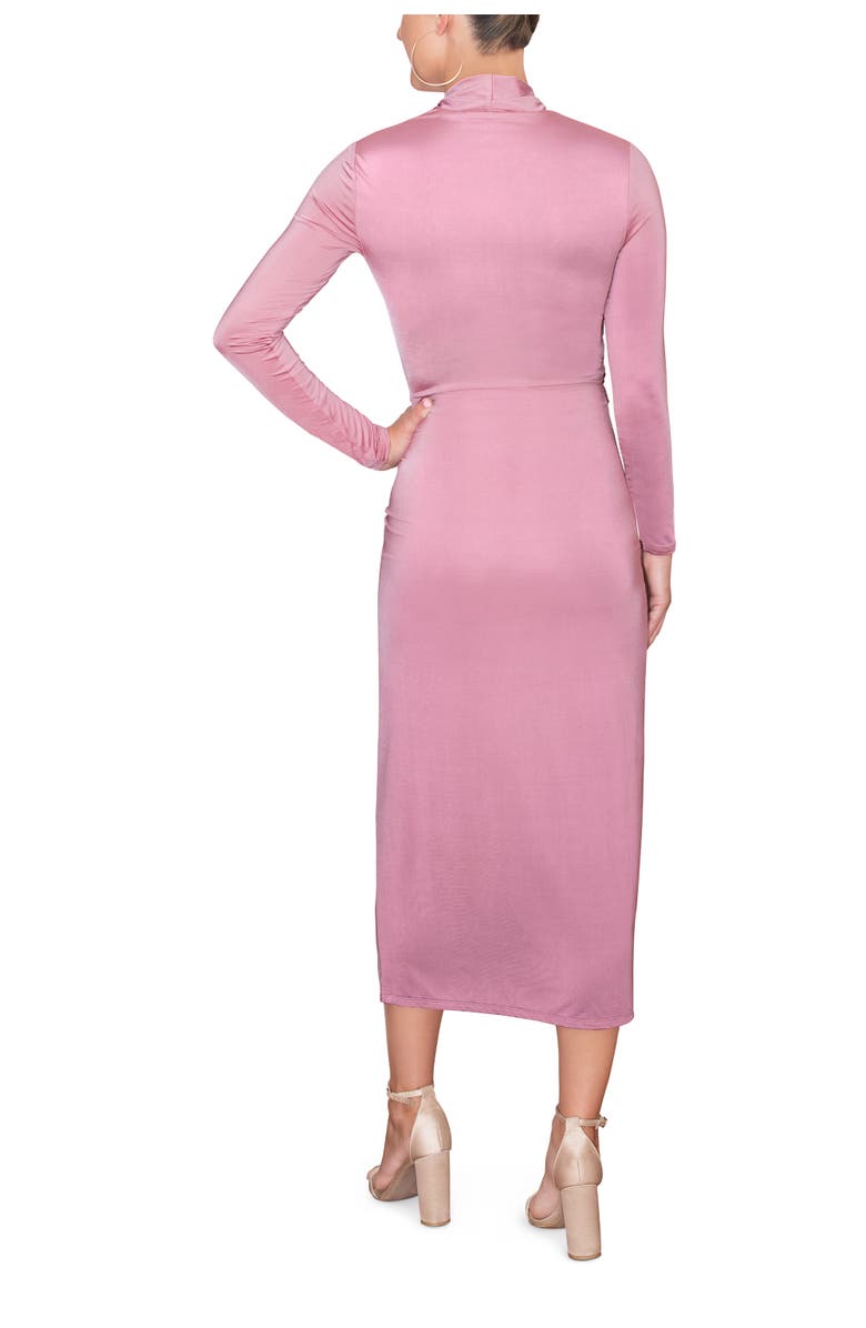 RACHEL Rachel Roy Bret Wrap Front Midi Dress, Alternate, color, Mauve