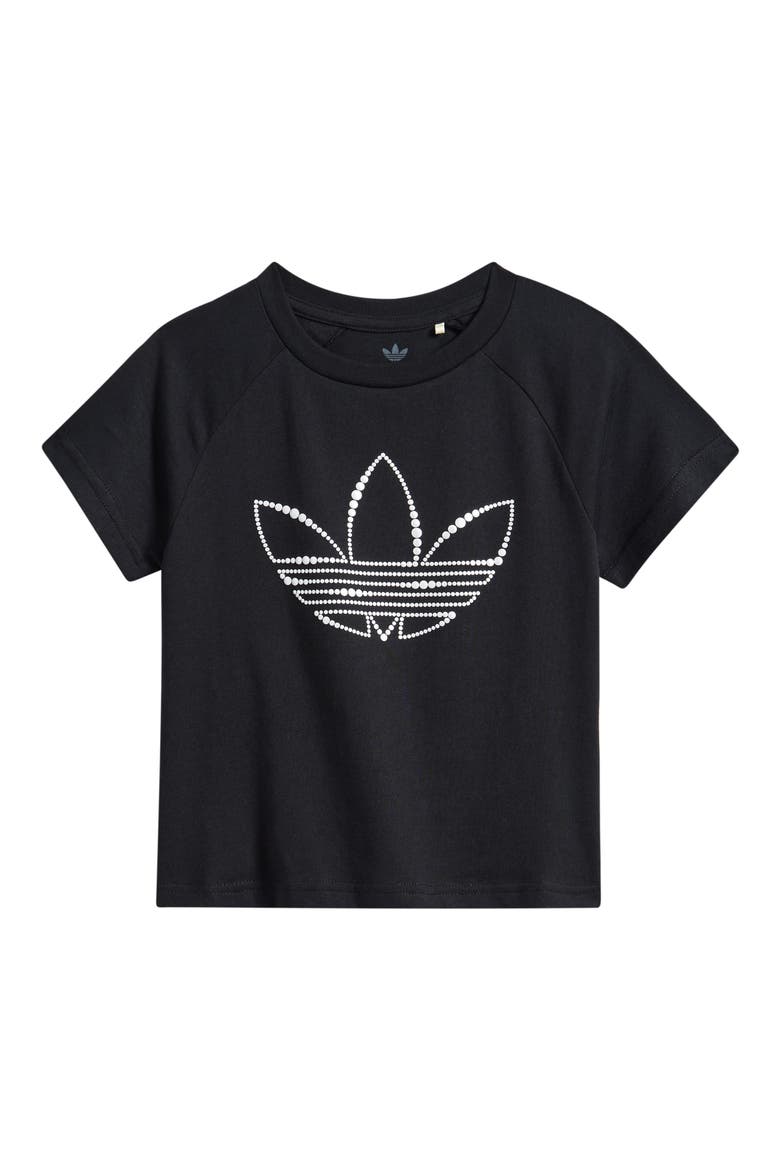 Kids' Trefoil Stud Graphic Tee, Main, color, BLACK