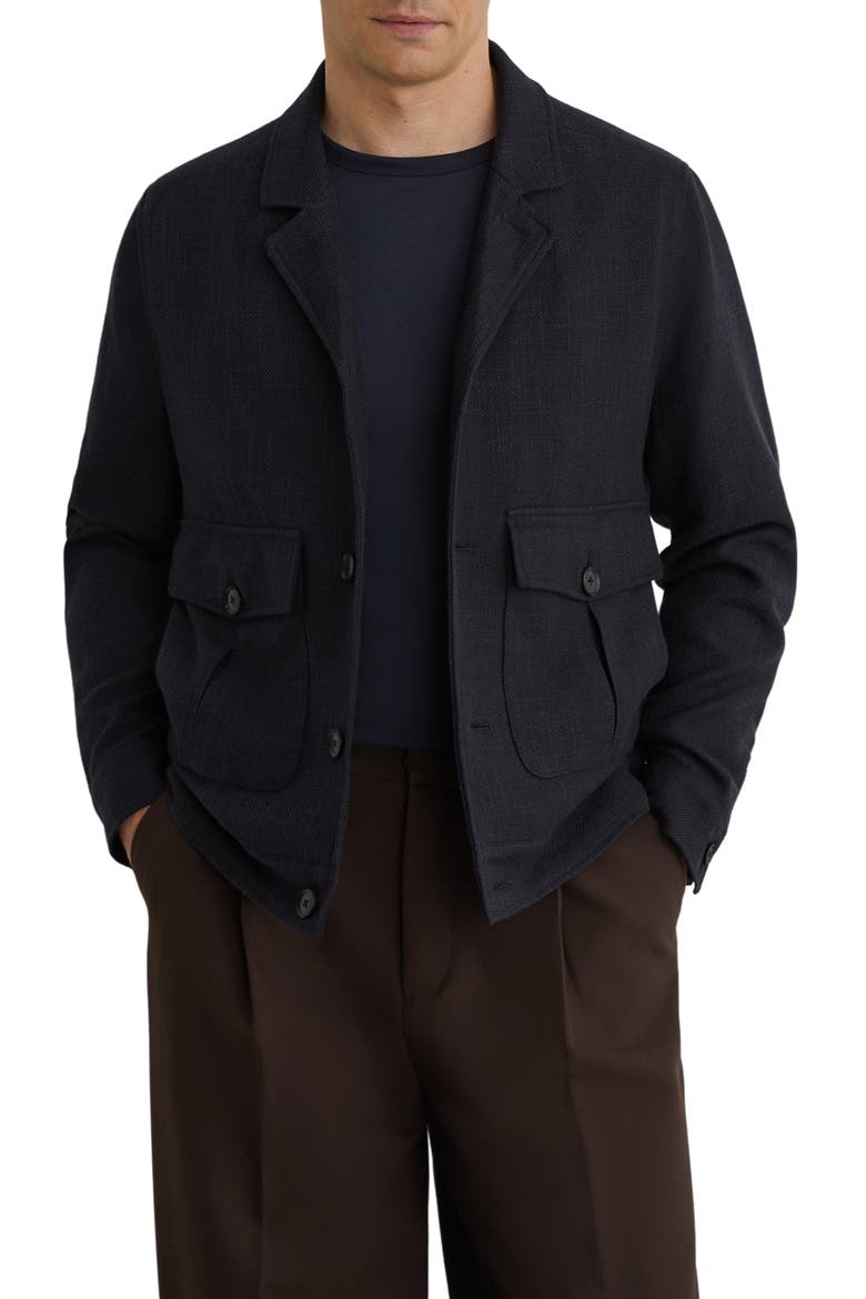 Gandine Textured Hopsack Jacket, Main, color, NAVY