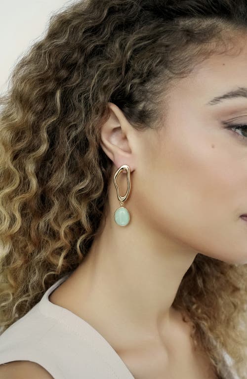 Ettika Organic Wave Semiprecious Stone Earrings In Amazonite And Gold