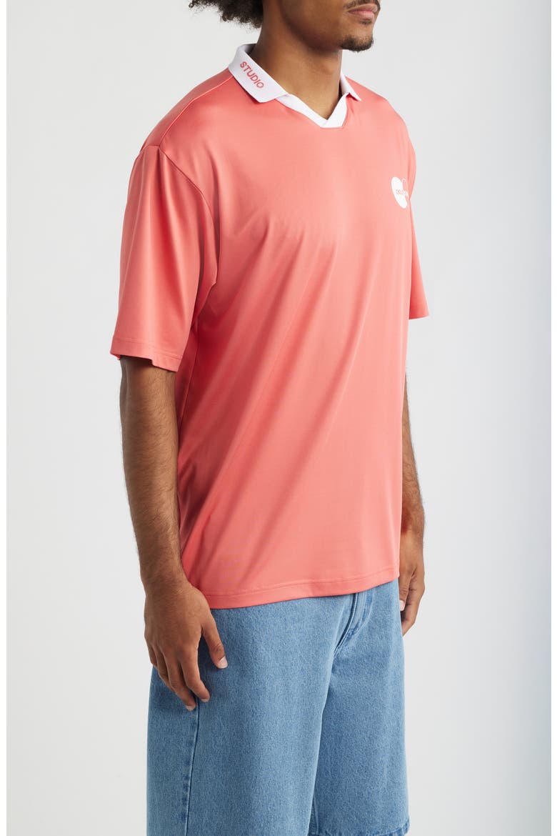 Santo Flipped Johnny Collar Short Sleeve Club Jersey, Alternate, color, RED
