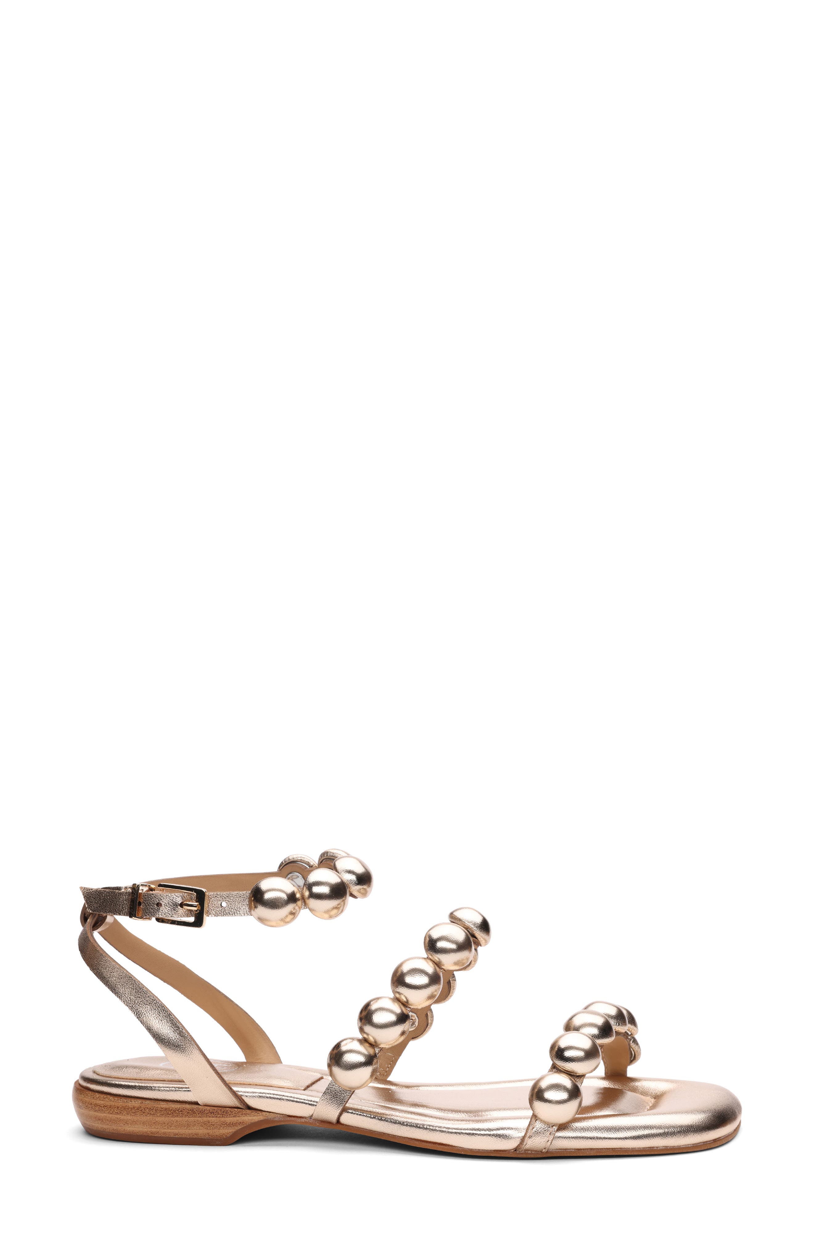 Regy Pompom Sandal, Alternate, color, MEKONG GOLD