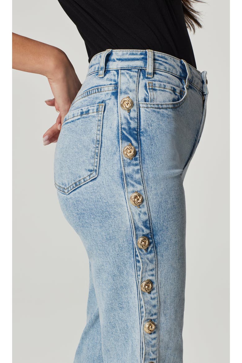 Stephen Knot Button Jeans, Alternate, color, Light Blue
