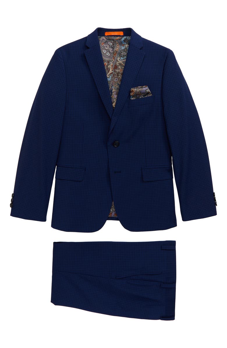 Tallia Check Wool Blend Two-Piece Suit, Main, color, 