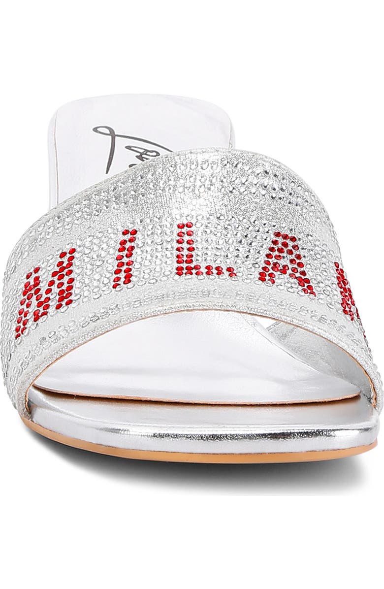 LONDON RAG Punstar Rhinestone Embellished Slide Sandal, Alternate, color, Silver