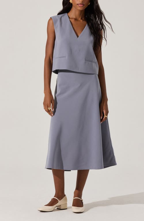 Astr The Label Flared Midi Skirt In Blue