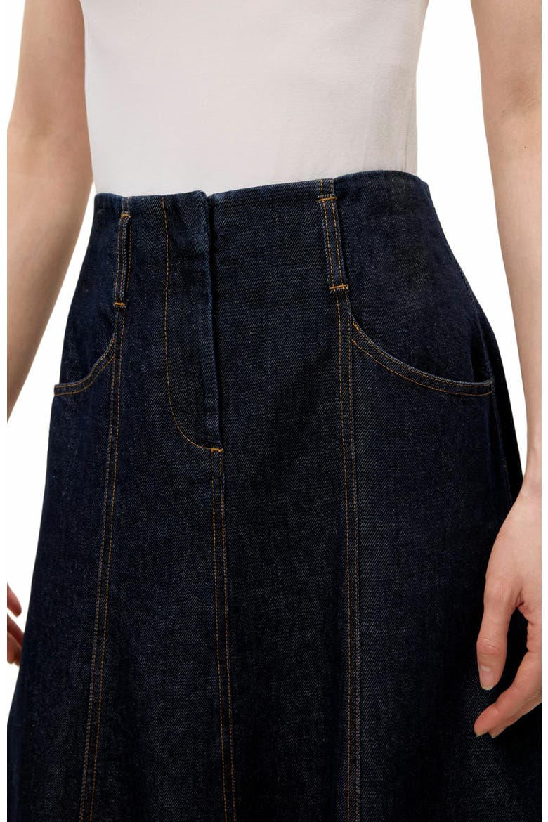 Gabrielle Denim Skirt, Alternate, color, DEEP SEA WASH