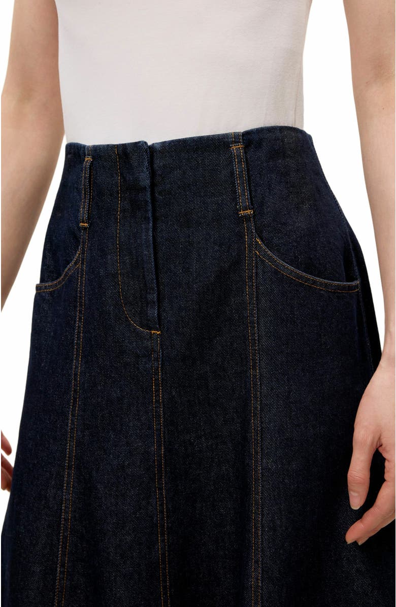Rebecca Taylor Gabrielle Denim Skirt, Alternate, color, Deep Sea Wash