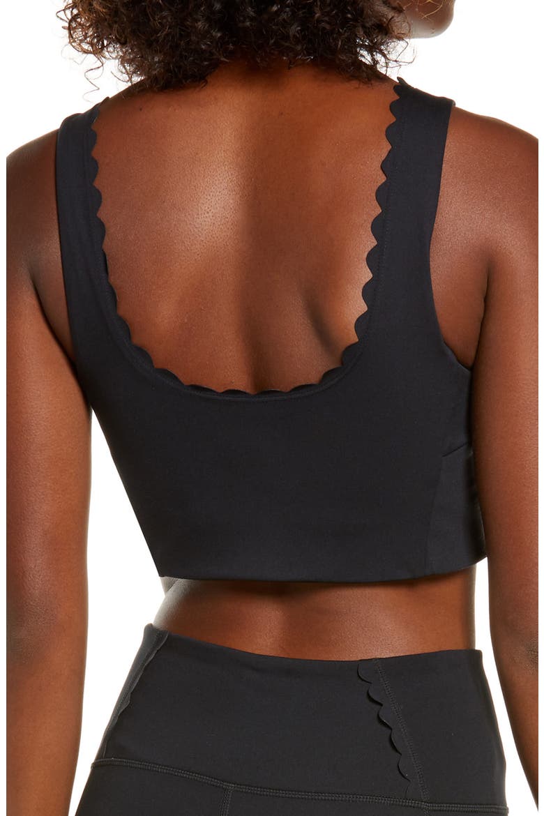 Scalloped Studio Lite Bra, Alternate, color, BLACK