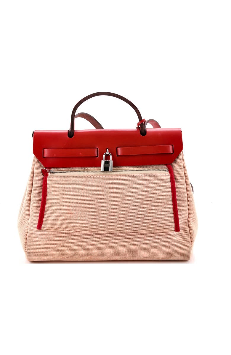 Pre-Owned Hermes Herbag Zip Pegase Pop Toile and Leather 31, Alternate, color, Rouge Piment