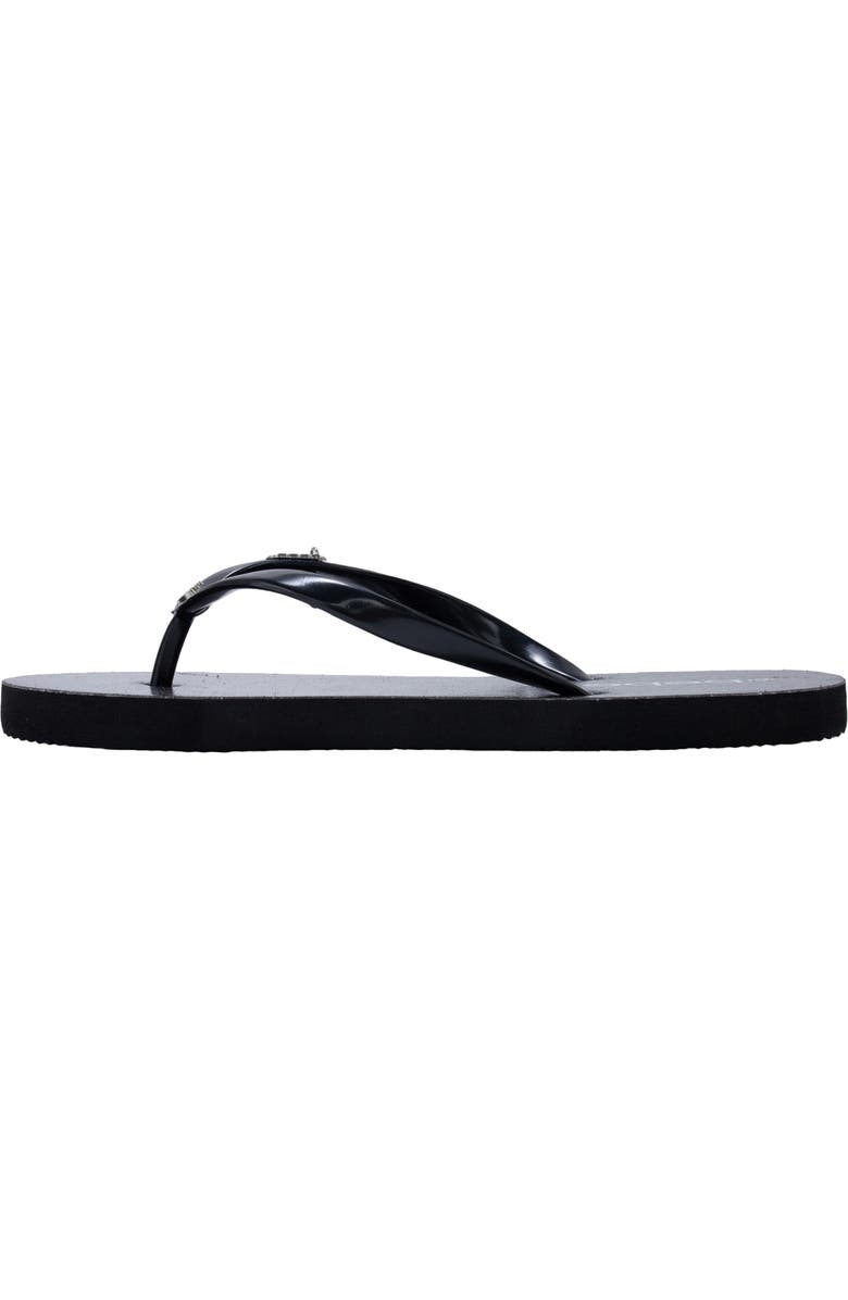 bebe Glittery Thong Sandal, Alternate, color, Black