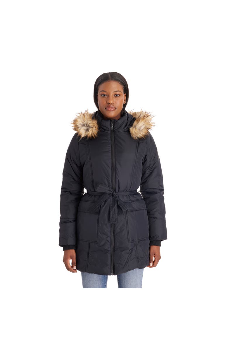 Modern Eternity Maternity Rachel - 3 in 1 Maternity Coat With Belt, Alternate, color, Black