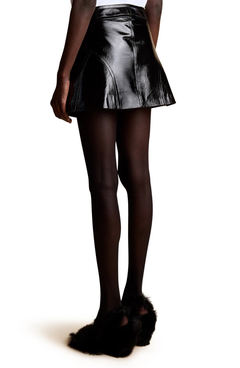 Khaite Keene Crackled Lambskin Miniskirt, Alternate, color,