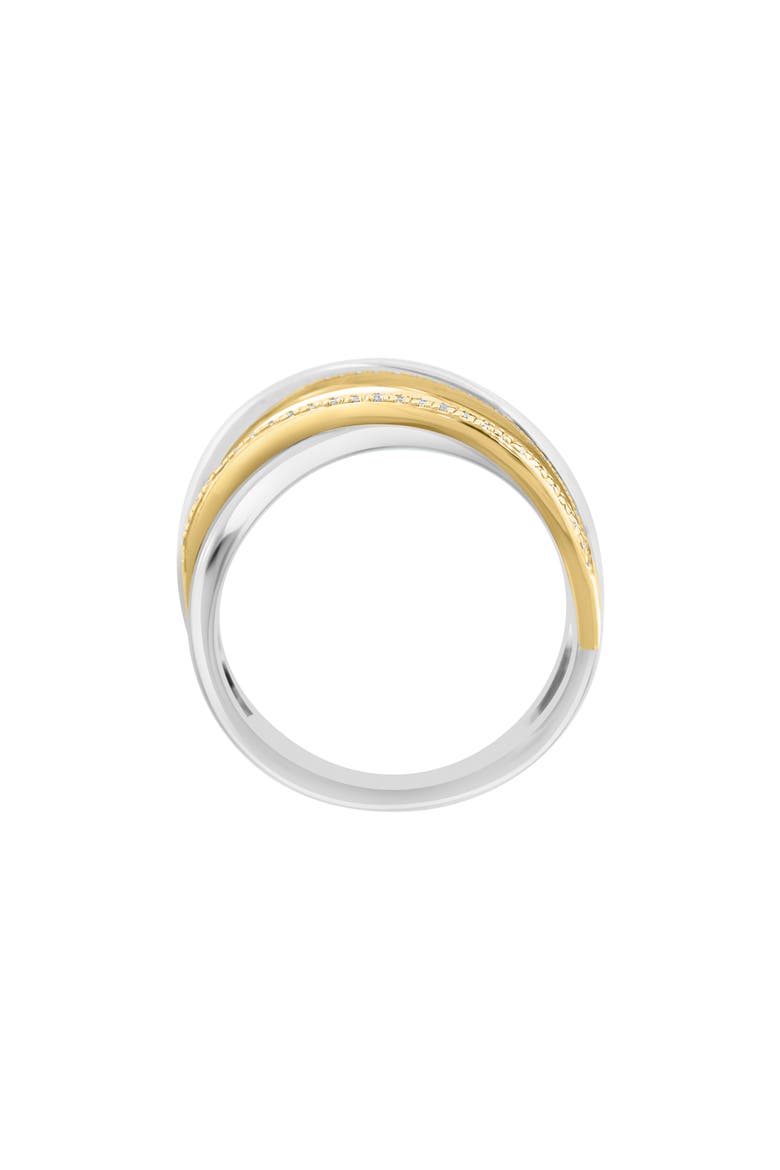 Two-Tone Diamond Crisscross Ring - 0.11ct., Alternate, color, SILVER MULTI