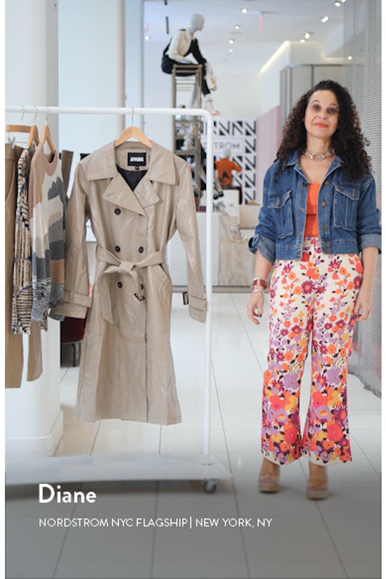 Double Breasted Faux Leather Trench Coat video