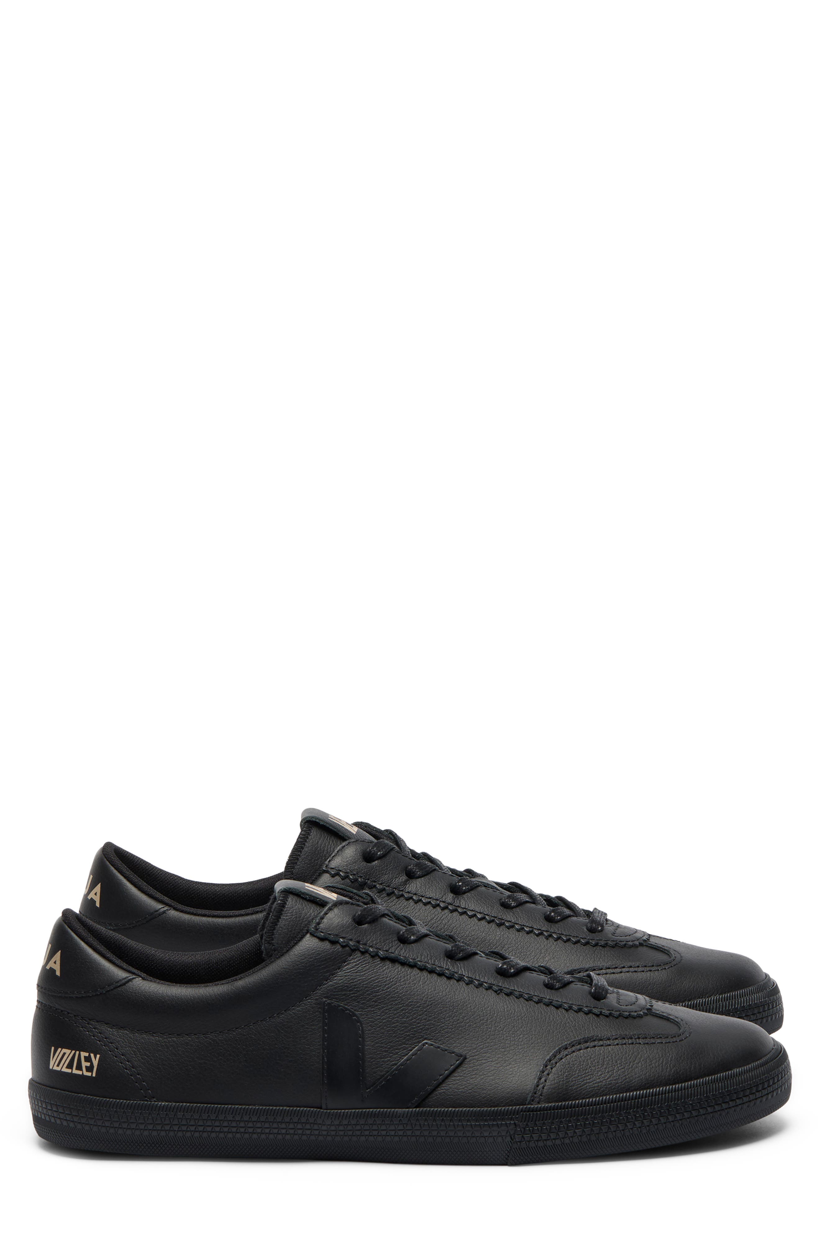 Veja Volley Leather Sneaker, Alternate, color, Full Black