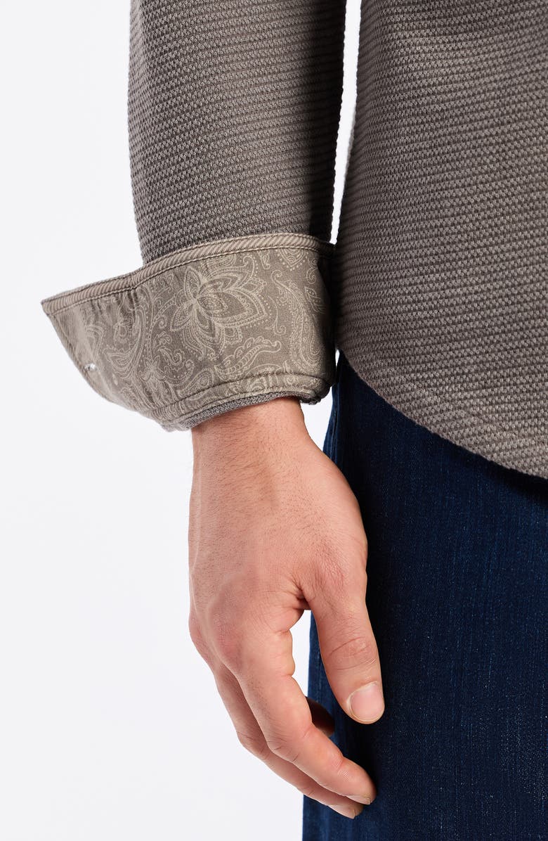 Robert Graham Brunner Knit Button-Up Shirt, Alternate, color, Charcoal