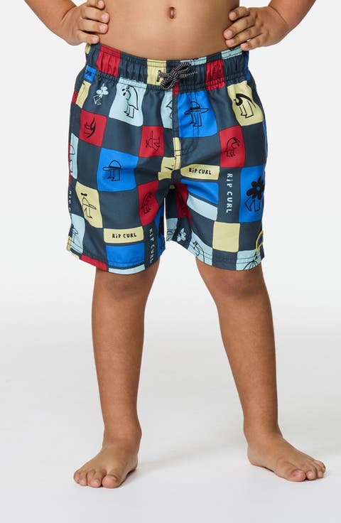 Kids' Surf Check Volley Swim Trunks (Toddler, Little Kid & Big Kid)