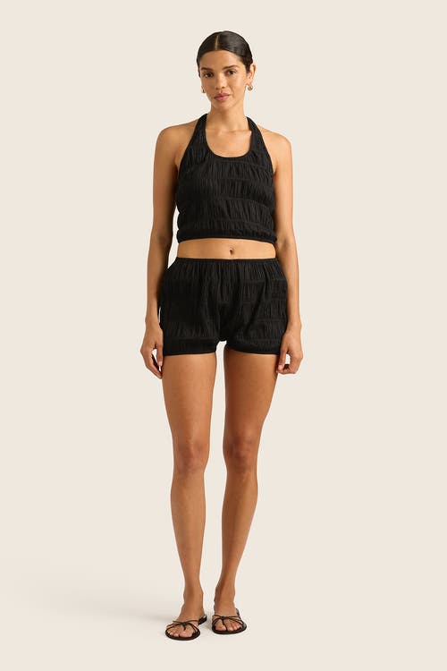 Hope And May Bebi Cotton Halter Neck Top In Ink