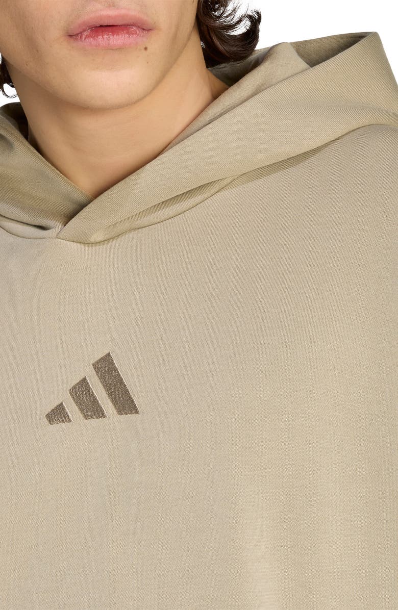 adidas All SZN Oversize Fleece Pullover Hoodie, Alternate, color, Wonder Cargo