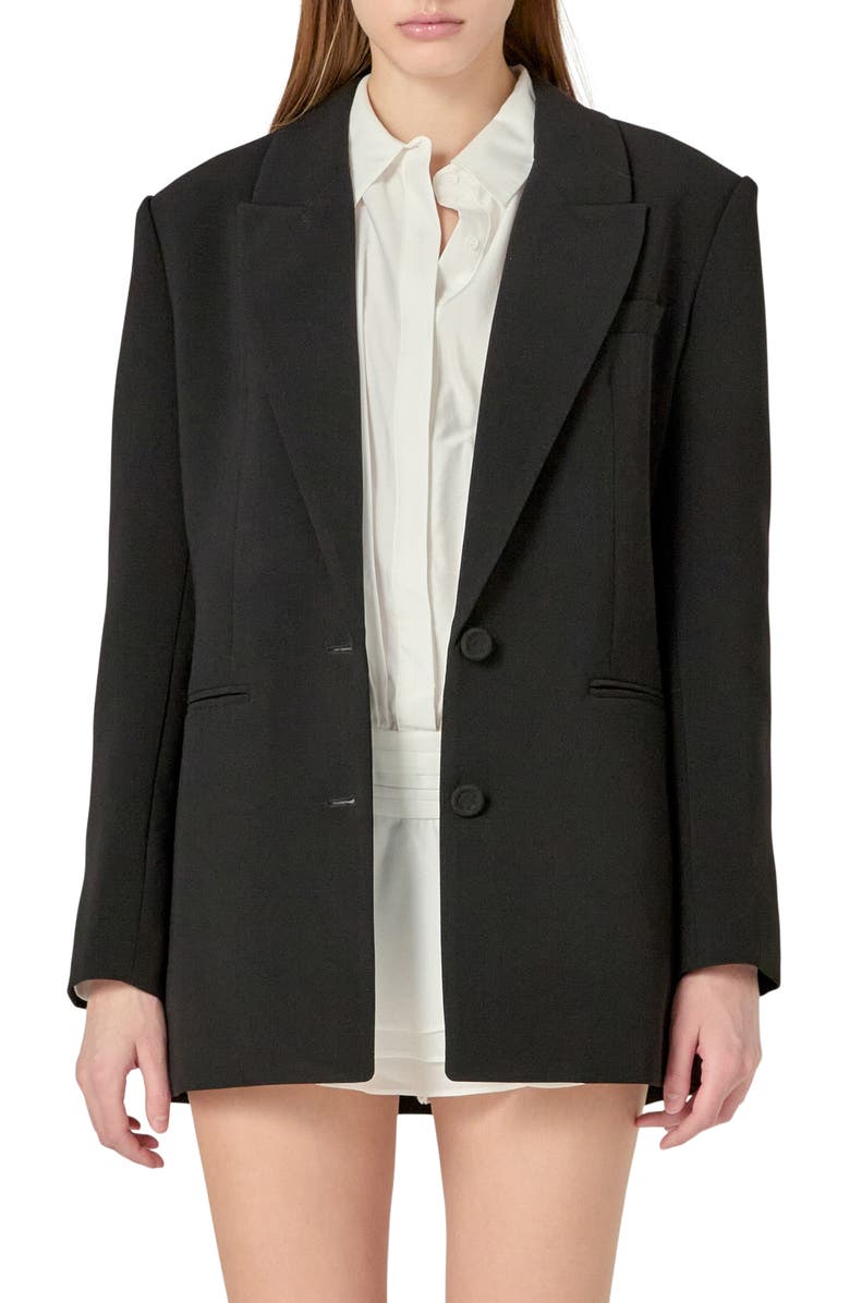 English Factory Timeless Blazer, Main, color, Black