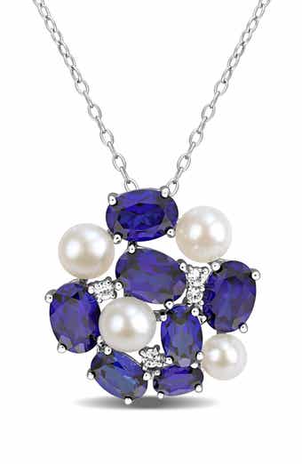 Cultured Freshwater Pearl Cluster Pendant Necklace