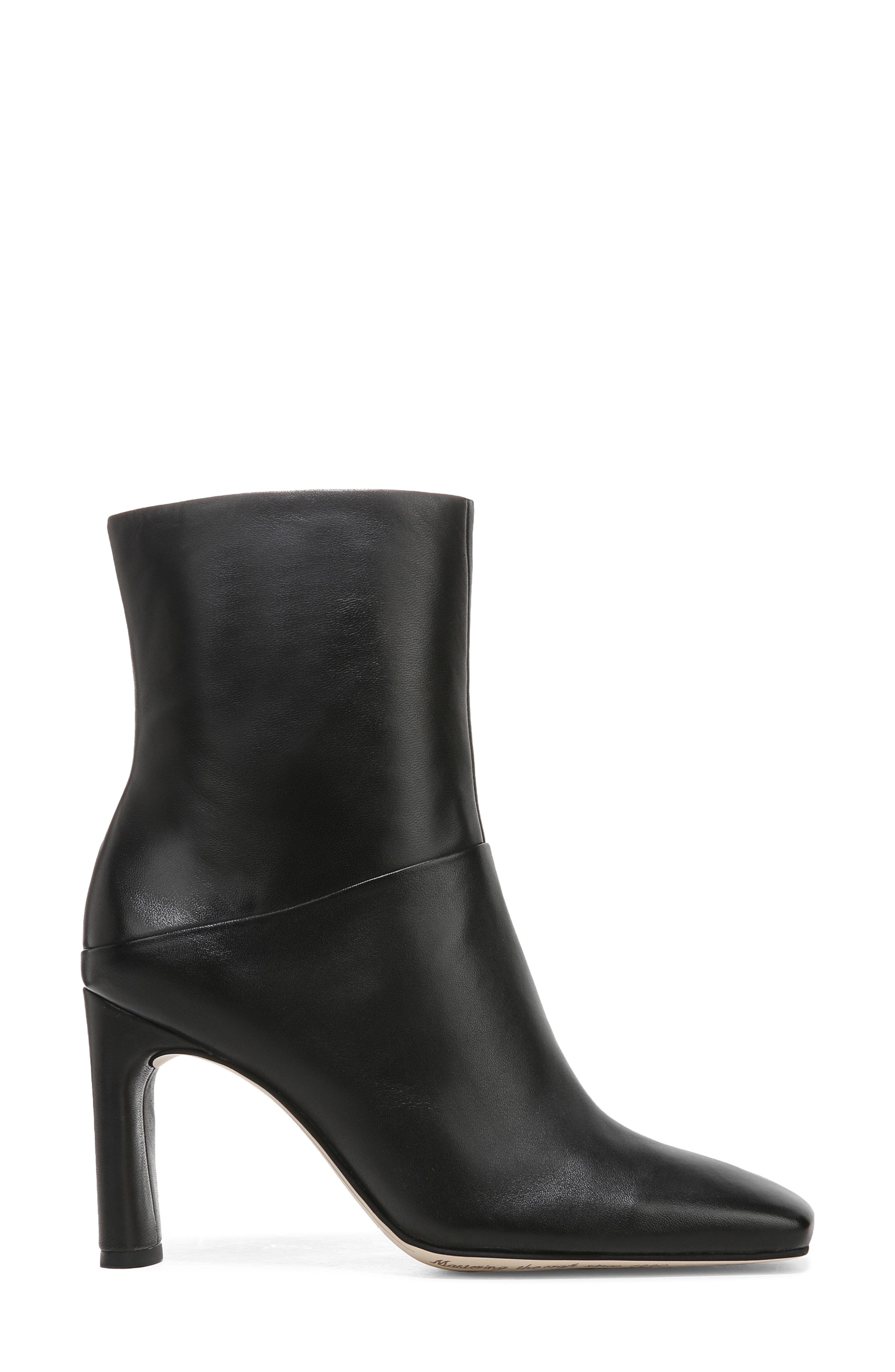 SARTO by Franco Sarto Flexa Comfort Leather Bootie, Alternate, color, Black