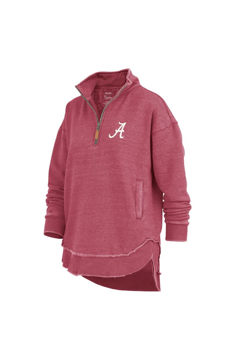 PRESSBOX Women's Pressbox Crimson Alabama Crimson Tide Northfork Sojourn Poncho Quarter-Zip Sweatshirt, Alternate, color, Crimson