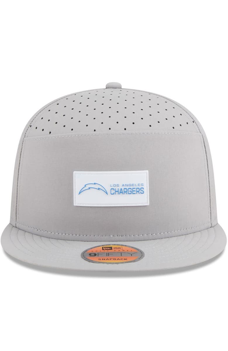 New Era Men's New Era Gray Los Angeles Chargers 2025 Sideline Split Panel 9FIFTY Snapback Hat, Alternate, color,