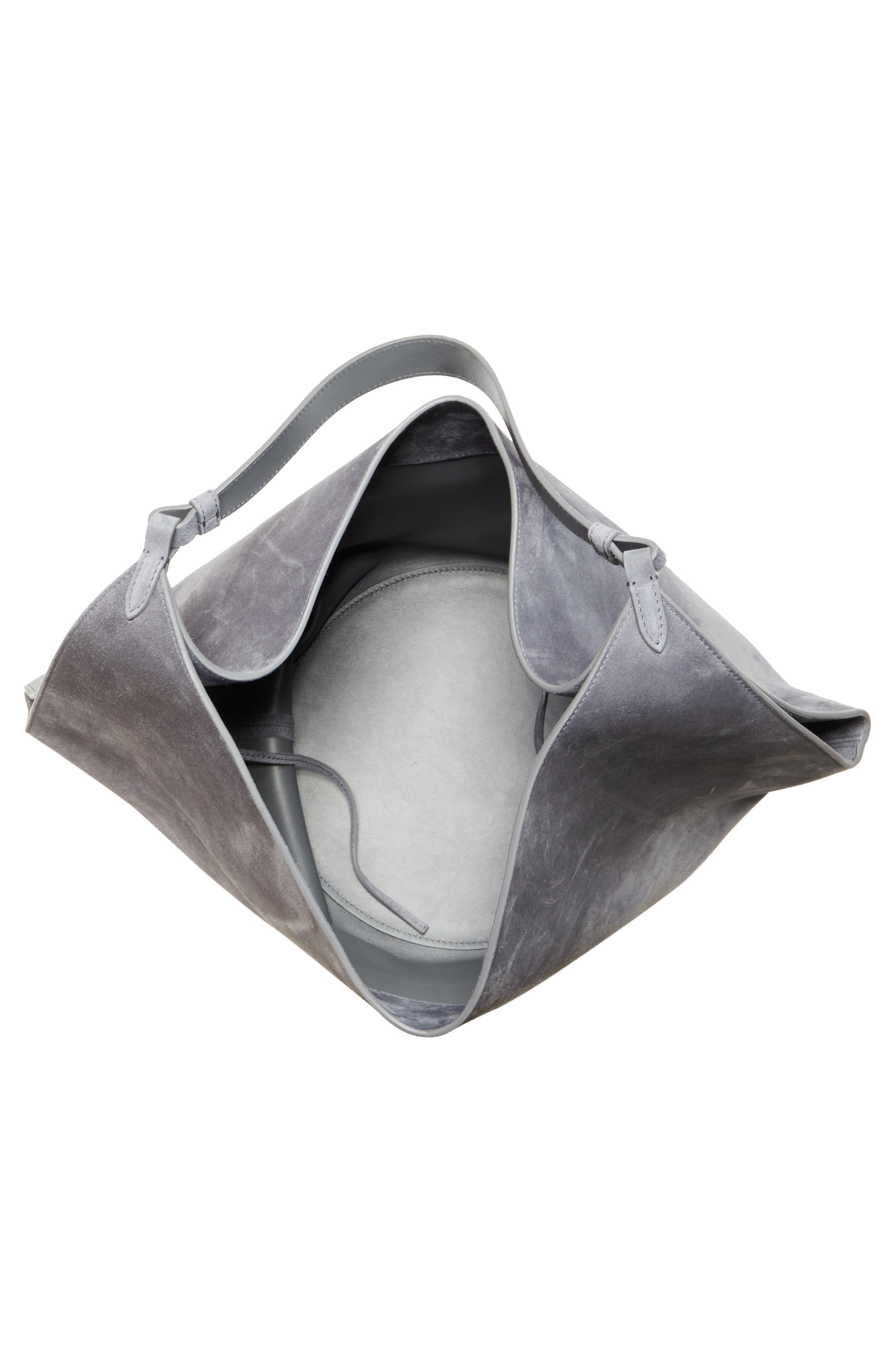 Medium Lotus Suede Tote, Alternate, color, SLATE