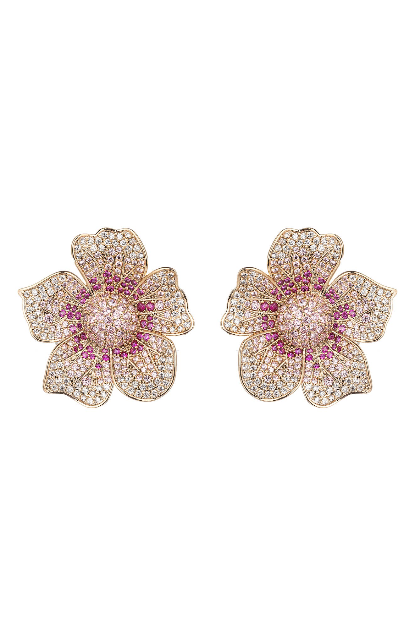 EYE CANDY LOS ANGELES CZ Flower Statement Earrings
